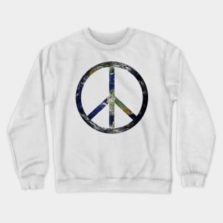 Planet Earth Day Peace Sign for Earth and Peace Lover Present Crewneck Sweatshirt